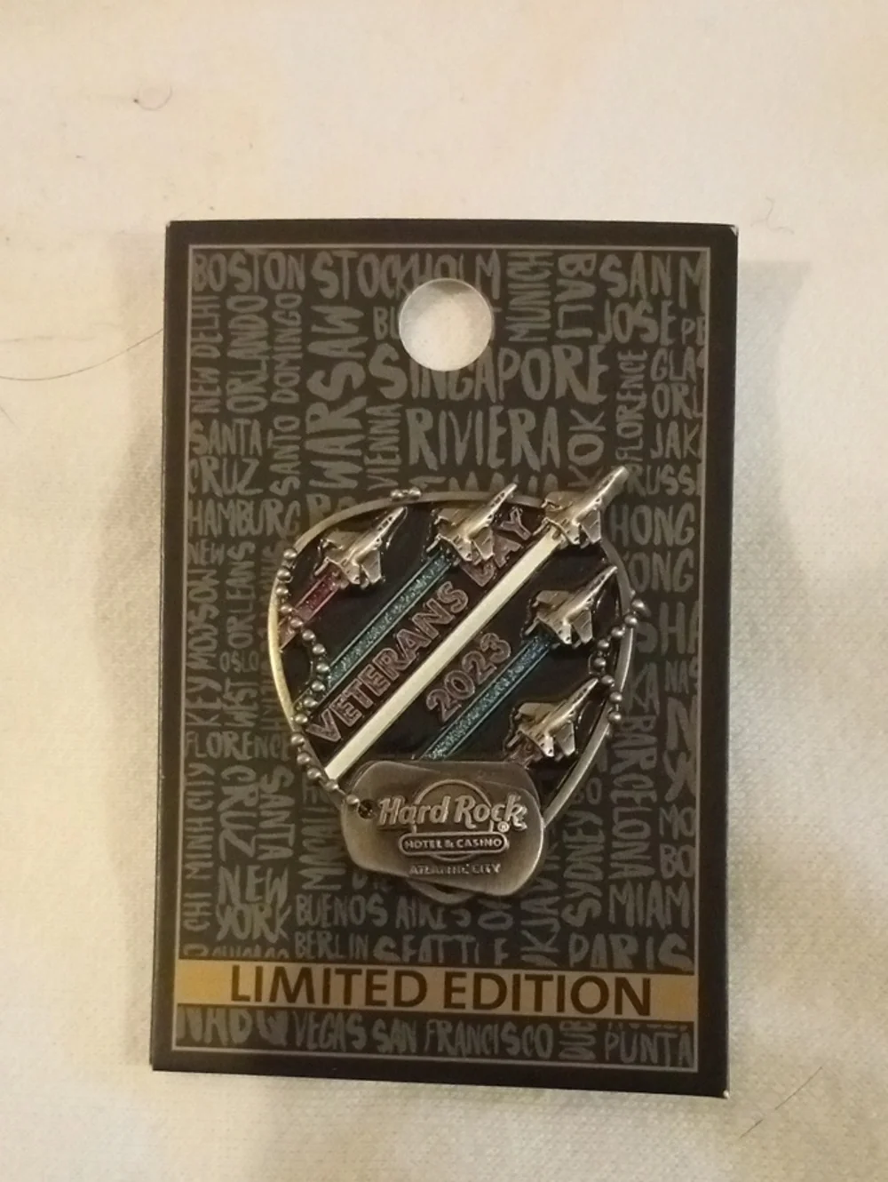 2023 Hard Rock Hotel & Casino Atlantic City Veterans Pin New Limited Edition